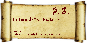 Hrivnyák Beatrix névjegykártya